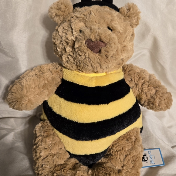 Plush Bear in Yellow and Black Stripes